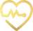 Icono de corazón con latido en medio